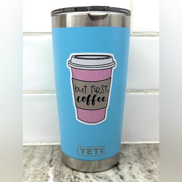 Pink Coffee Cup Sticker - Picture 3 of 6